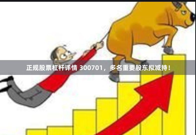正规股票杠杆详情 300701，多名重要股东拟减持！