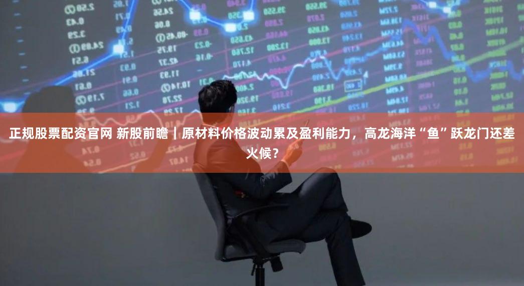 正规股票配资官网 新股前瞻｜原材料价格波动累及盈利能力，高龙海洋“鱼”跃龙门还差火候？